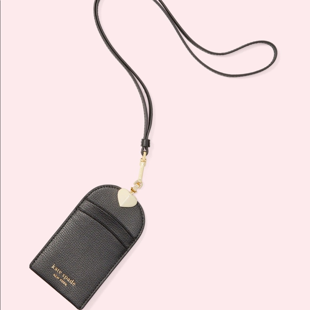 Kate Spade Black Leather Lanyard